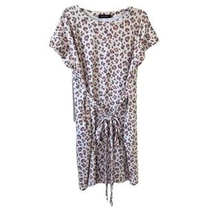 Merokeety Boutique NWT Tie Front Leopard Print Midi Dress Size XL
